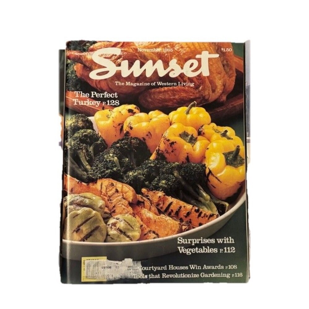 Sunset Magazine, Vintage November 1985 Thanksgiving Turkey Holiday Western Life